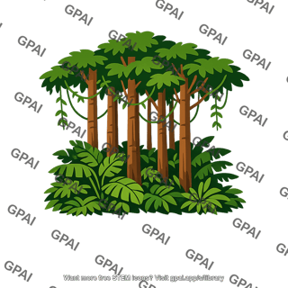 Rain forest with trunks