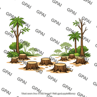 Tropical rain forest cut