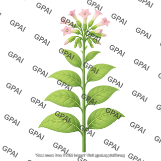 Cultivated tobacco nictiana tabacum with flowers