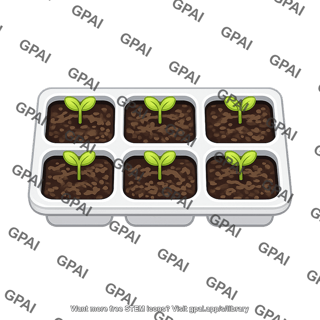 Plant growth tray top view