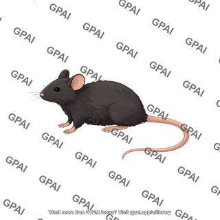 Mouse black curved tail