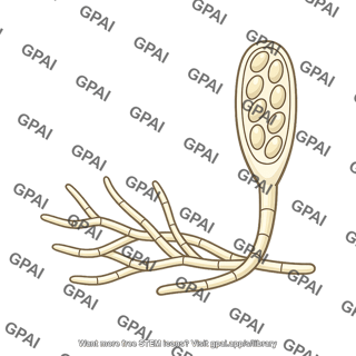Ascomycota ascus and hyphae