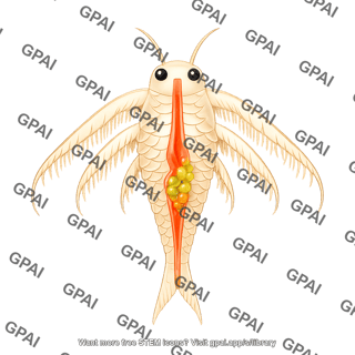 Thamnocephalus platyurus with gut