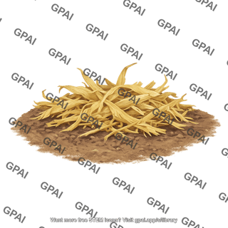 Agricultural waste corn residue on soil