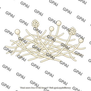 Fungus hyphae with spores