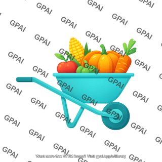 Wheelbarrow with produce symbol