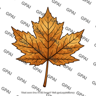 Sugar maple leaf dried