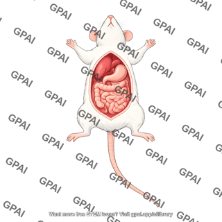 Mouse supine dissected abdomen