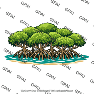 Coastal mangrove wetland