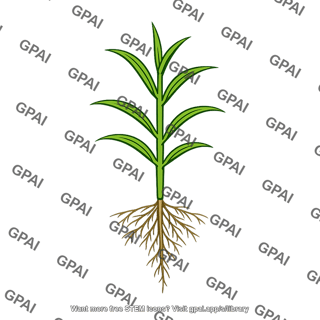 Crop plant seedling with roots