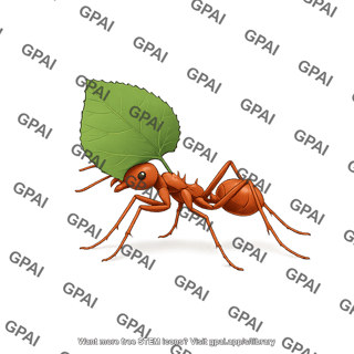 Leafcutter ant atta cephalotes with leaf