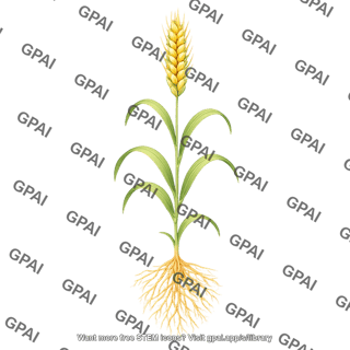 Wheat grain filling stage with roots
