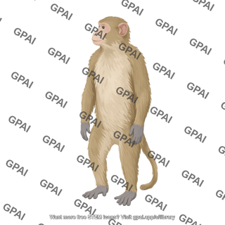 Rhesus macaque anterior standing lateral head