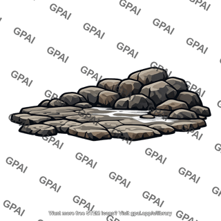 Rocky shore with pool