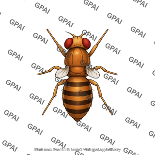 Drosophila with vestigial wings dorsal female