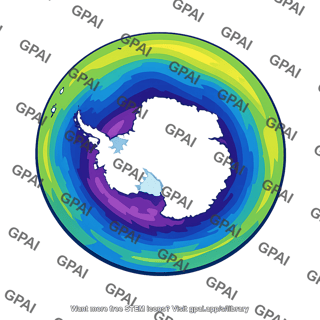 Ozone hole satellite map