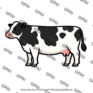 Black and white cow