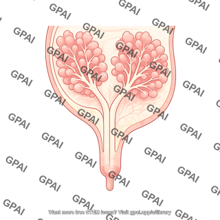 Cow udder anatomy cross section schematic half