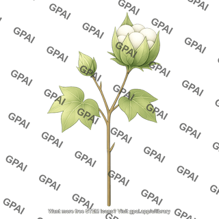 Cotton plant blooming