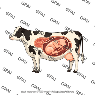 Cow pregnant fetus