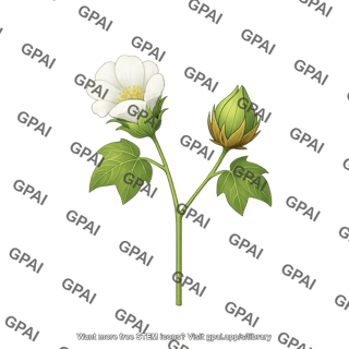 Cotton plant blooming