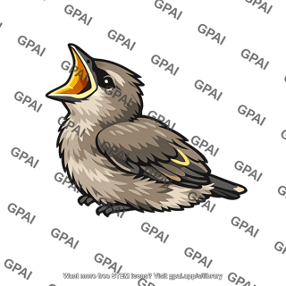 Nestling cedar waxwing begging