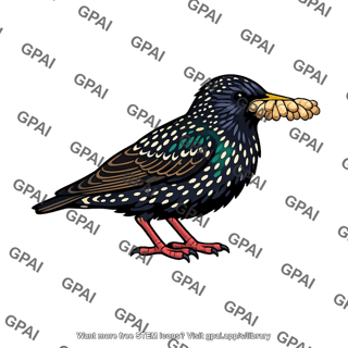 European starling with prey load