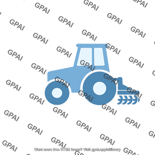 Tractor with rotary tiller symbol