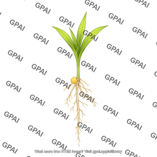Corn seedling v1 with roots