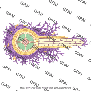 Ectomycorrhiza longitudinal root cross section