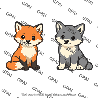 Cartoon foxes