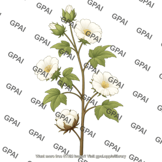 Cotton plant flowering stage