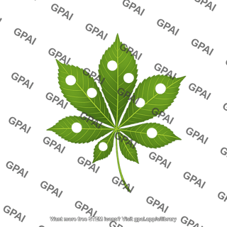 Horse chestnut leaf punched holes