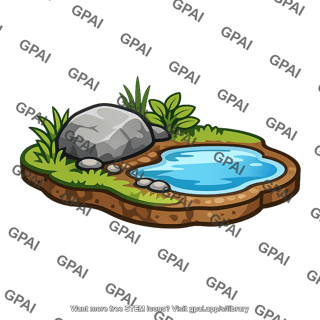 Habitat with rock and water