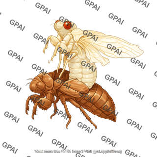 Periodical cicada magicicada septendecim nymph molting
