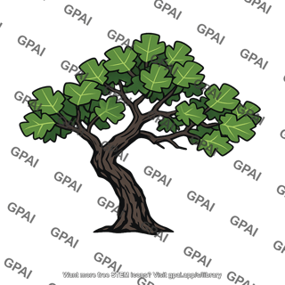 Stylized oak tree