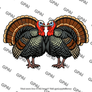 Wild turkeys pair
