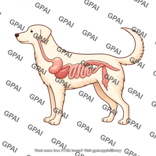 Dog gi tract semi anatomical right side