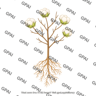 Cotton plant defoliation with roots