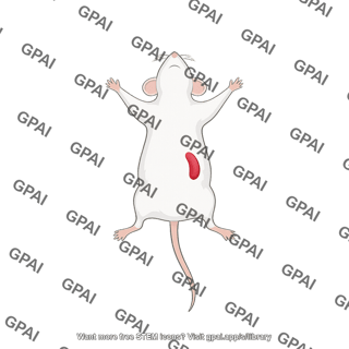 Supine mouse with spleen