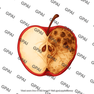 Apple half rotting