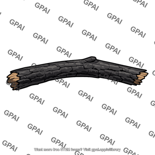 Tree branch soot darkened