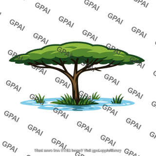 Savanna tree in water