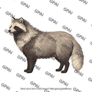 Racoon dog nyctereutes procyonoides