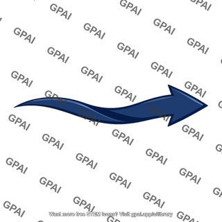 Curved blue arrow