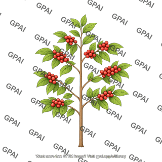 Coffee tree with fruit