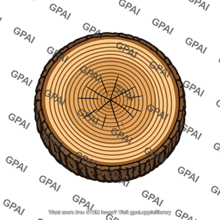 Tree trunk cross section