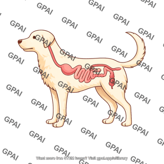 Dog gi tract semi anatomical left side