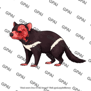 Tasmanian devil sarcophilus harrisii with devil facial tumor disease