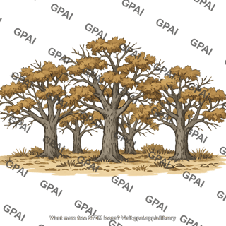 Drought affected oak forest